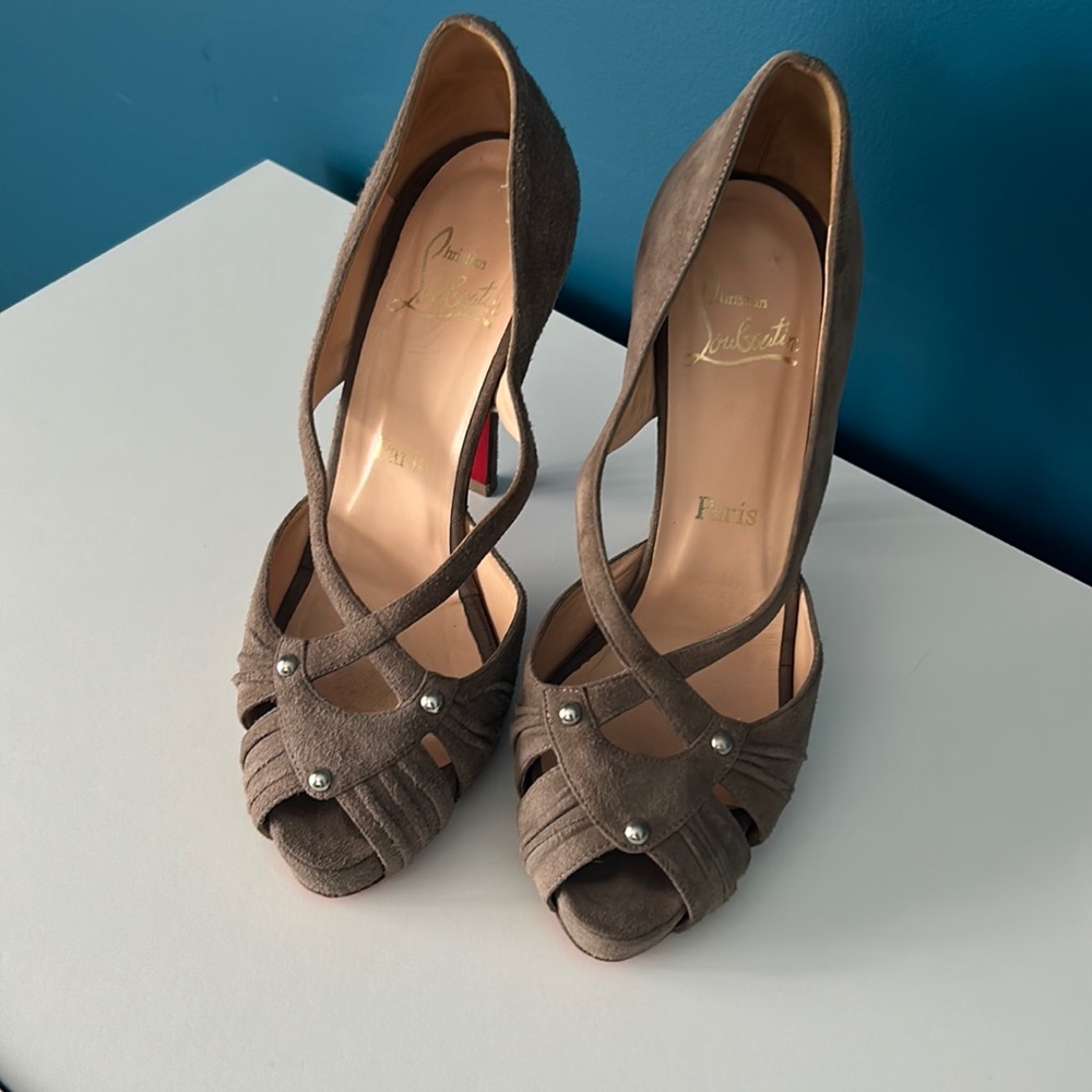 Christian Louboutin studded suede heels, size 39